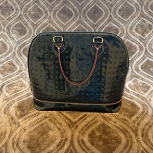 Arcadia Patent Leather Dome Embossed Handbag